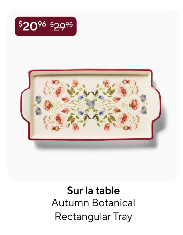 Sur la table Autumn Botanical Rectangular Tray