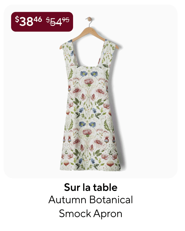 Sur la table Autumn Botanical Smock Apron
