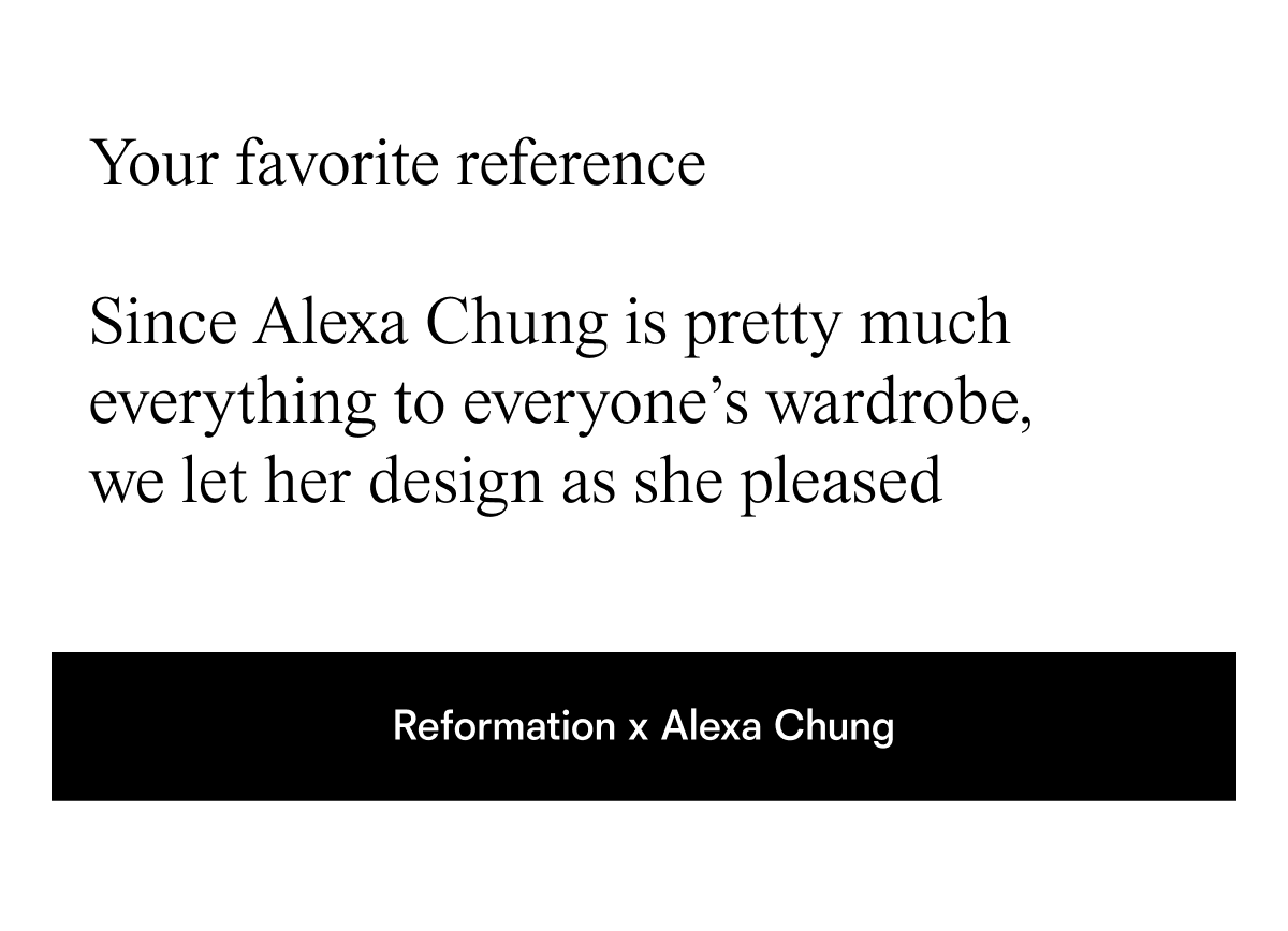 Reformation x Alexa Chung