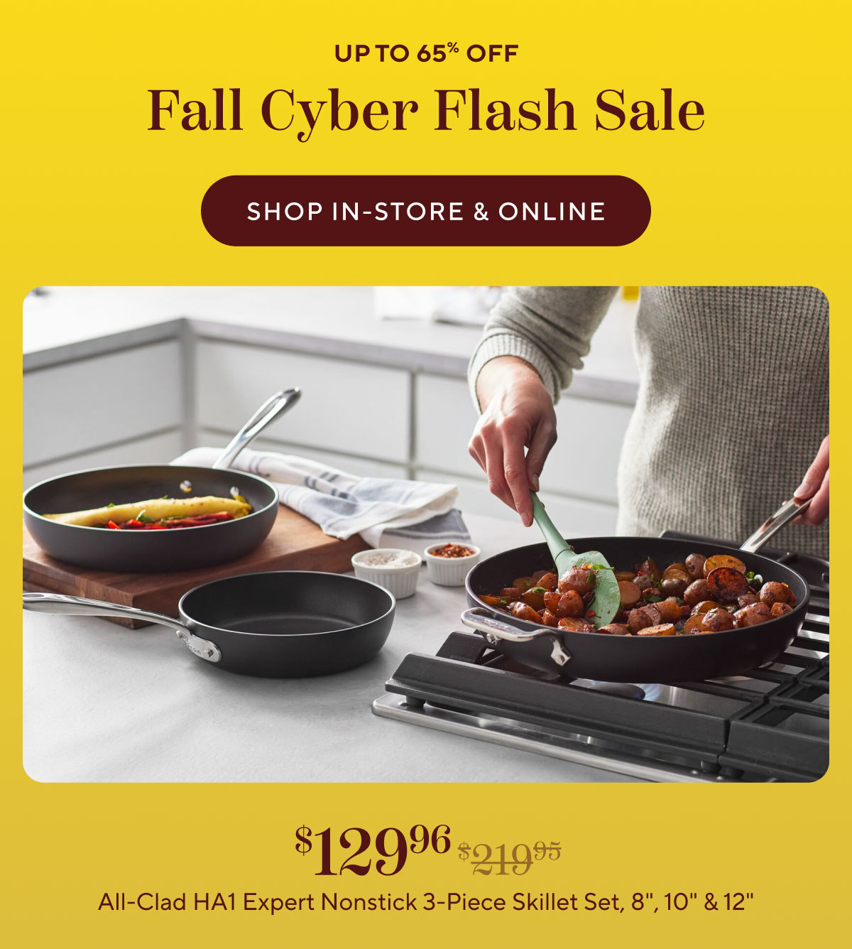 All-Clad HA1 Expert Nonstick Skillet Set, 8