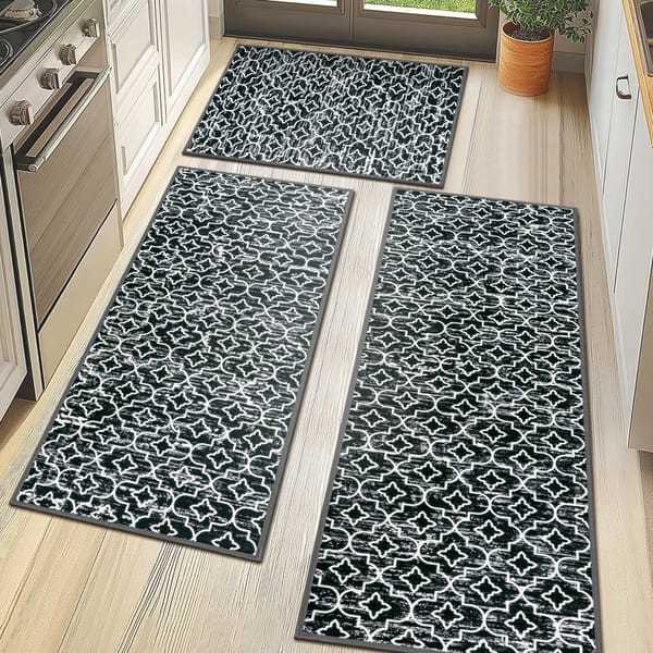 3pk Machine-Washable Kitchen Mats $21