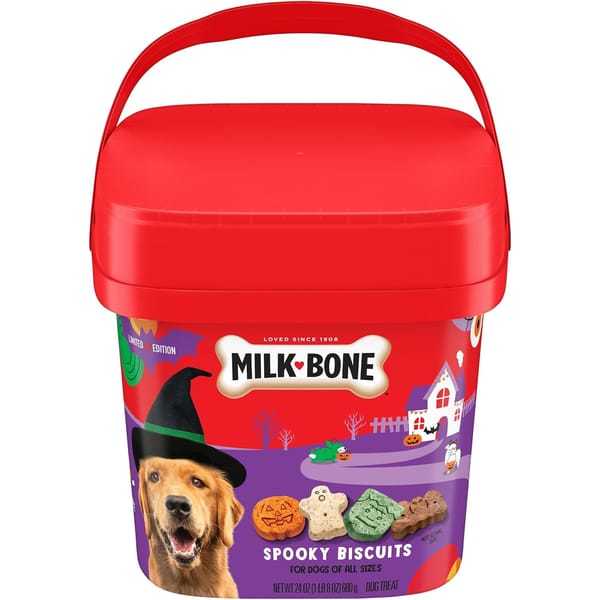 1.5-Pound Halloween Dog Treat Pail $6