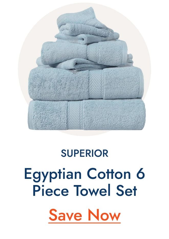 Superior Egyptian Cotton 6-Piece Bath Towel Set