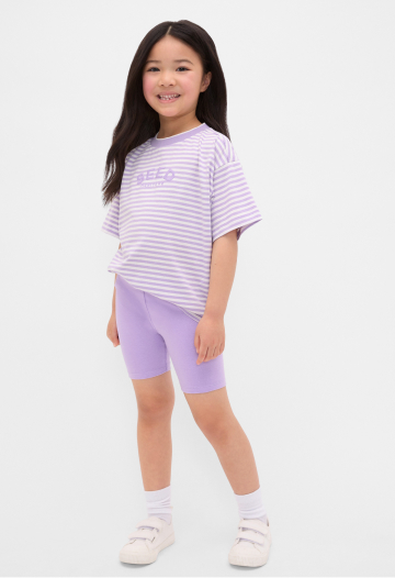 Core Stripe Logo Tee & Core Logo Bike Short