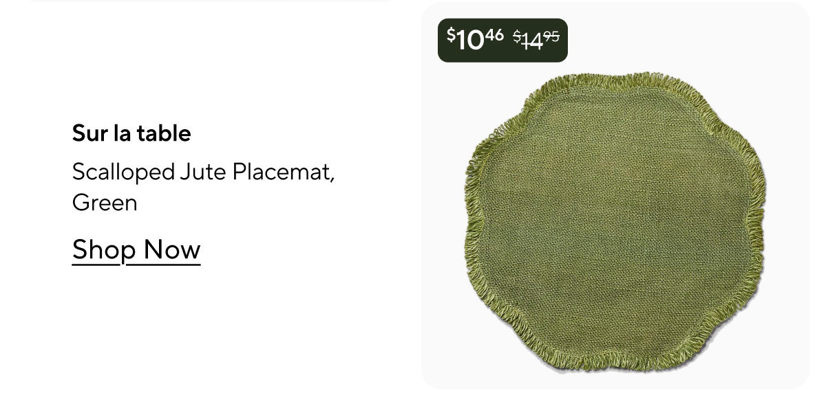 Sur la table Scalloped Jute Placemat, Green