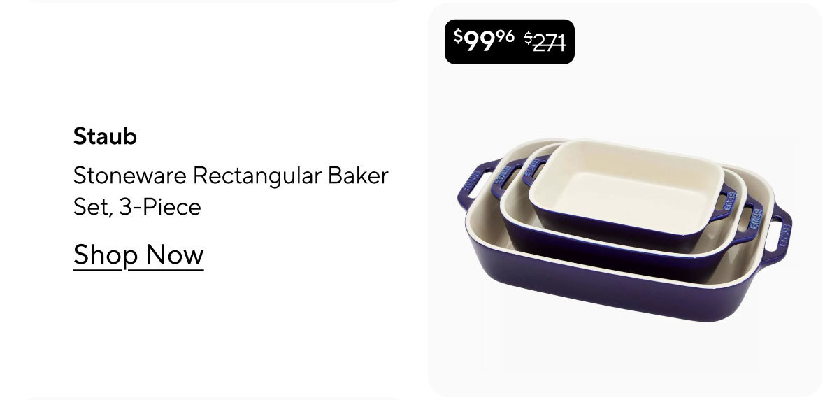 Staub Stoneware Rectangular Baker Set, 3-Piece