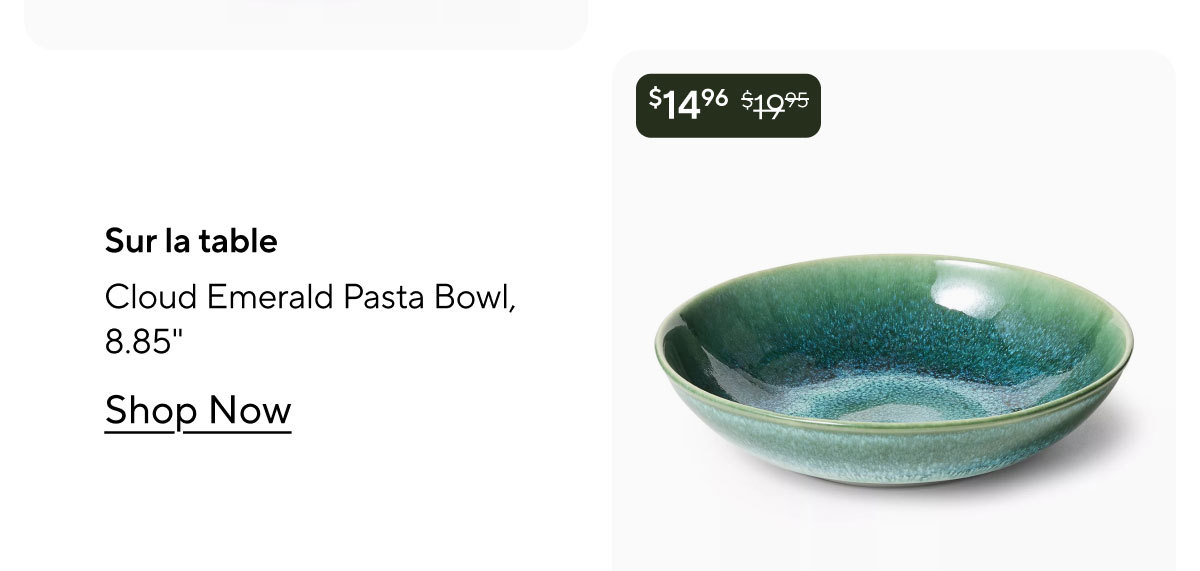 Sur la table Cloud Emerald Pasta Bowl, 8.85