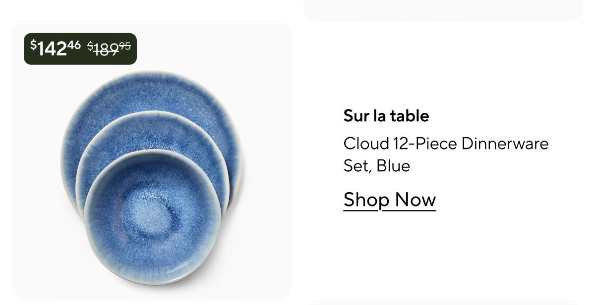Sur la table Cloud 12-Piece Dinnerware Set, Blue