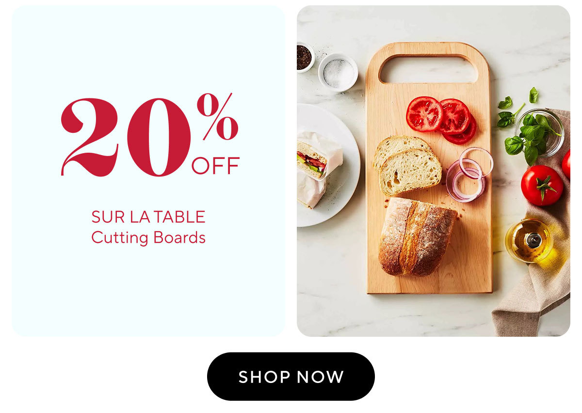 20% off sur la table cutting boards