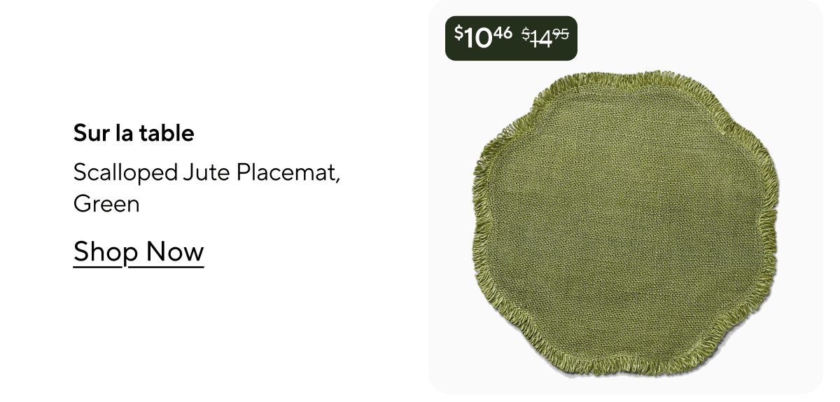 Sur la table Scalloped Jute Placemat, Green