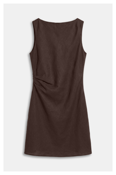 Linen Twist Shoulder Mini Dress