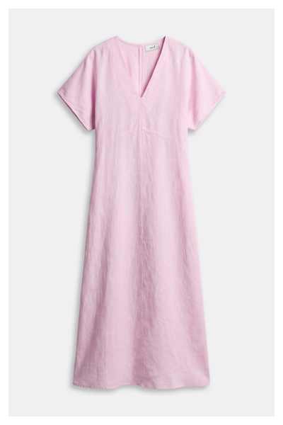 Linen V Neck Midi Dress