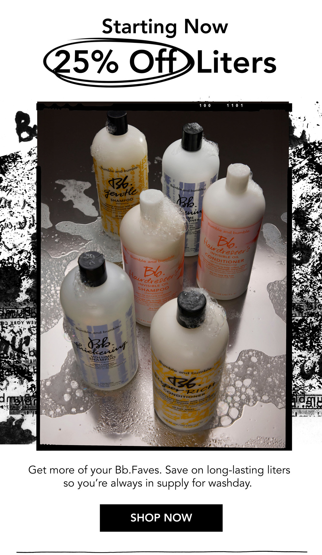 Starting Now | 25% Off Liters | Get more of your Bb.Faves. Save on long-lasting liters so you’re always in supply for washday. | SHOP NOW