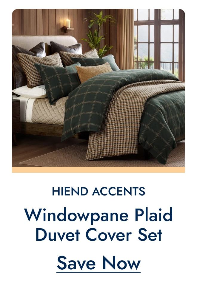 HiEnd Accents Windowpane Plaid Duvet Cover Set