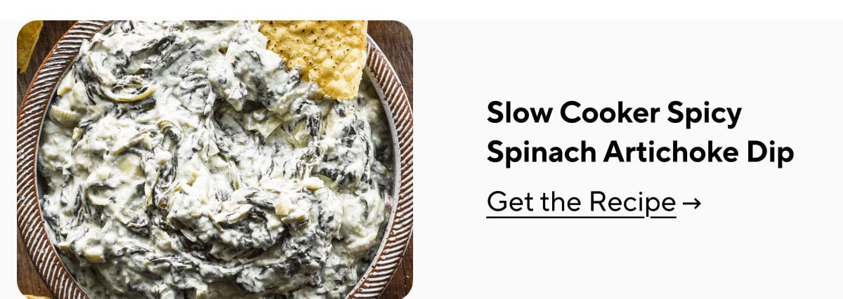 Slow Cooker Spicy Spinach Artichoke Dip