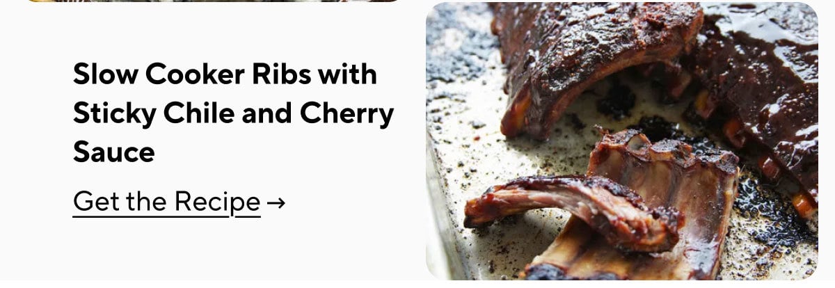 Slow Cooker Ribs with Sticky Chile and Cherry Sauce