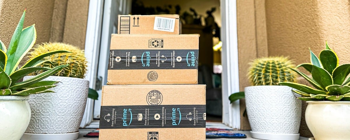 Amazon boxes on a counter – shop today’s top deals