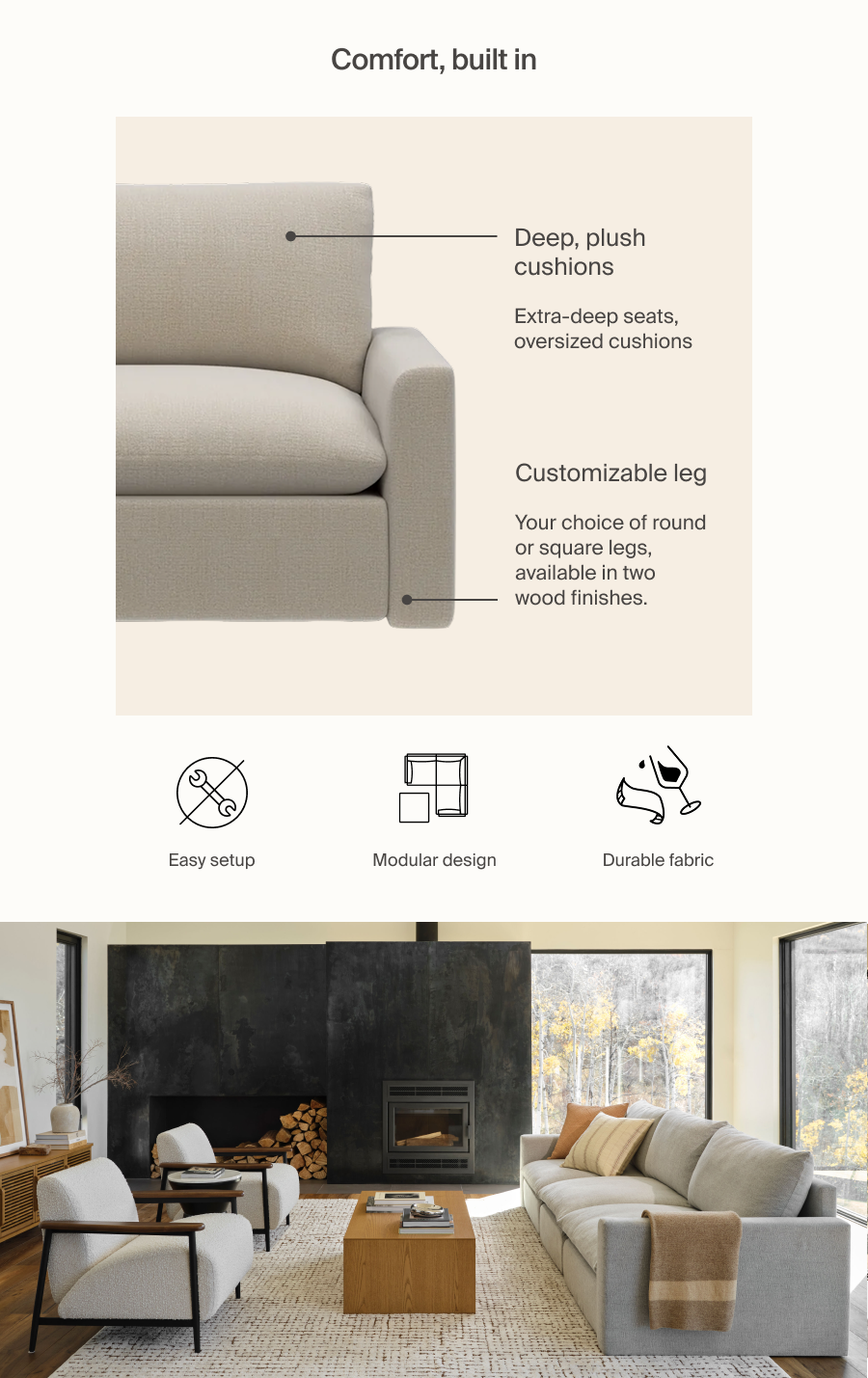 Comfort, built in