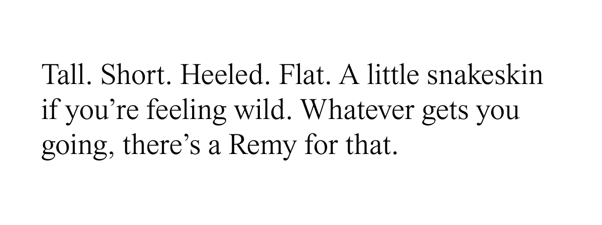 tall. short. heeled. flat