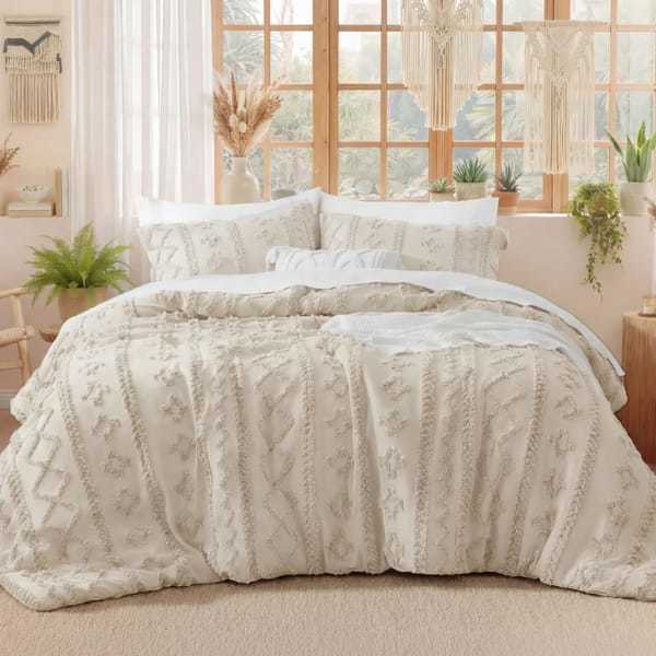 Textured Boho Queen Comforter Set $42