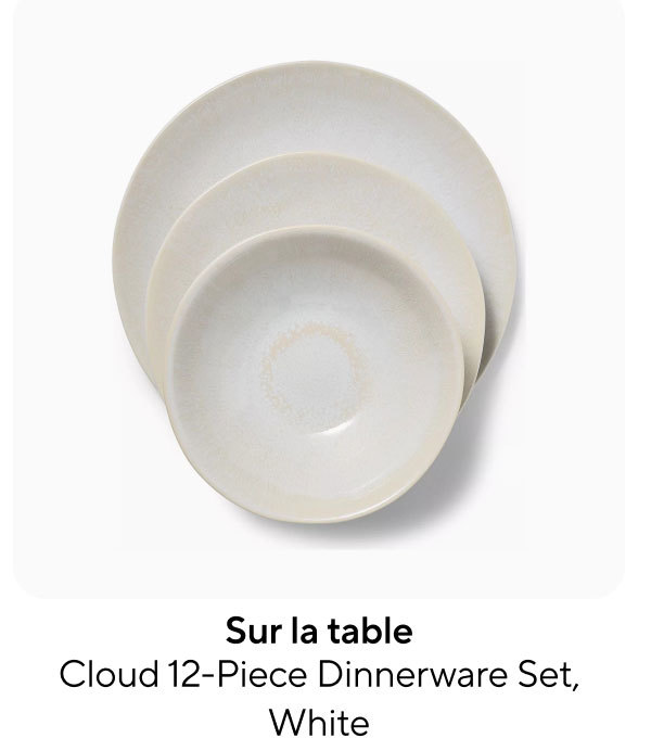 Sur la table Cloud 12-Piece Dinnerware Set, White