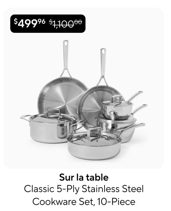  Sur la table Classic 5-Ply Stainless Steel Cookware Set, 10-Piece