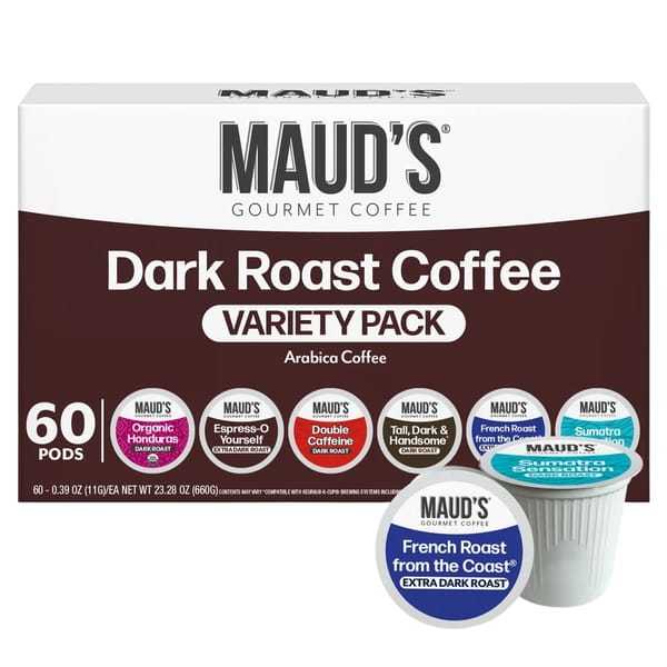60ct Dark-Roast Variety Coffee Pods $25