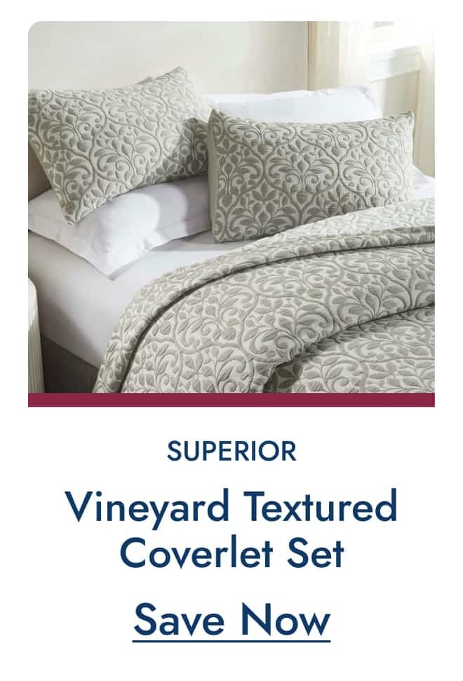 Superior Vineyard Textured Coverlet Set