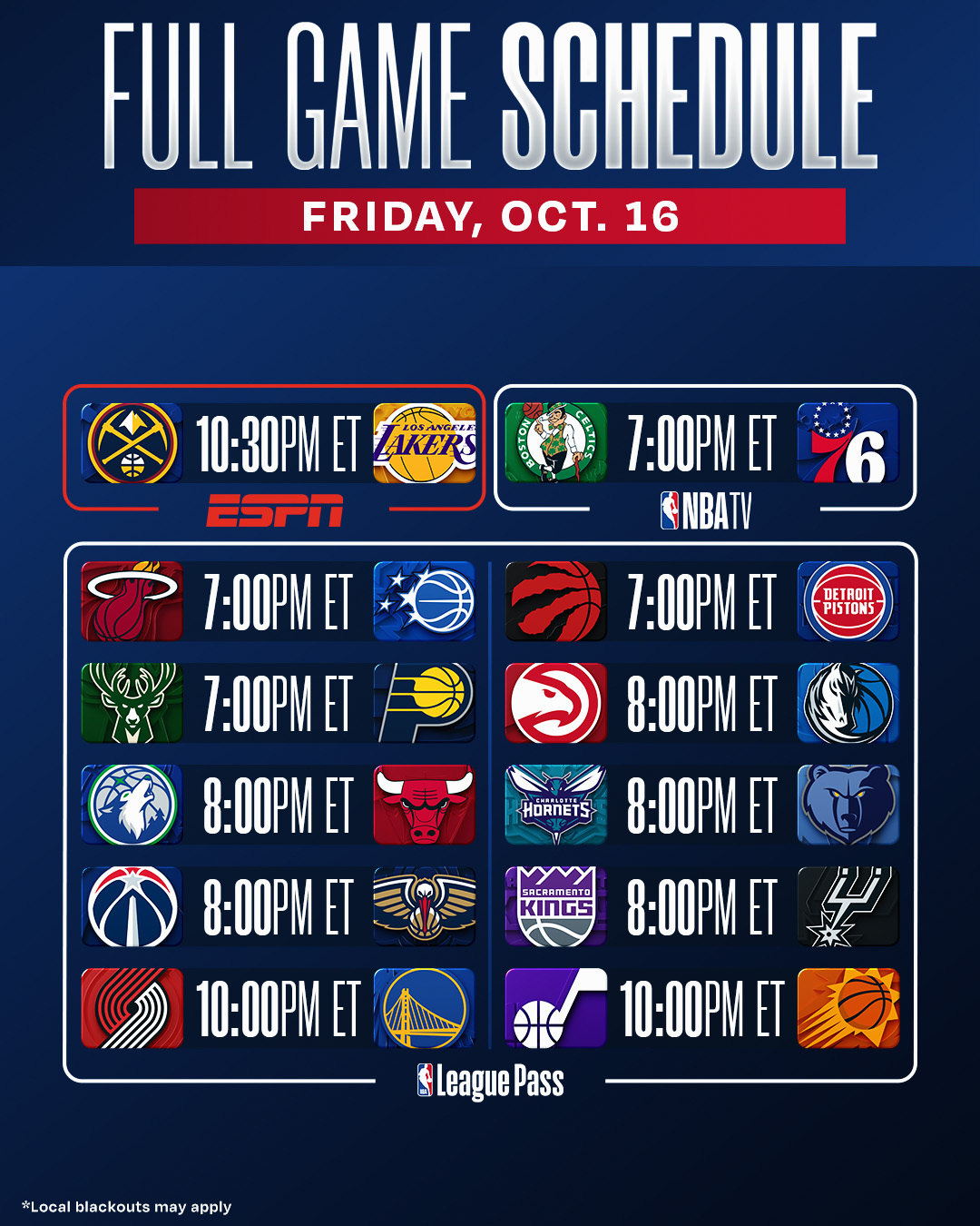Tonight's Schedule