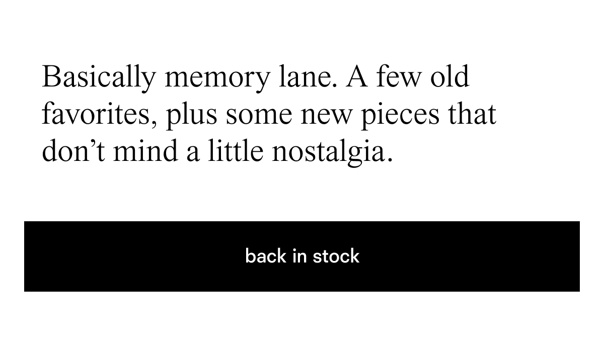 back in stock