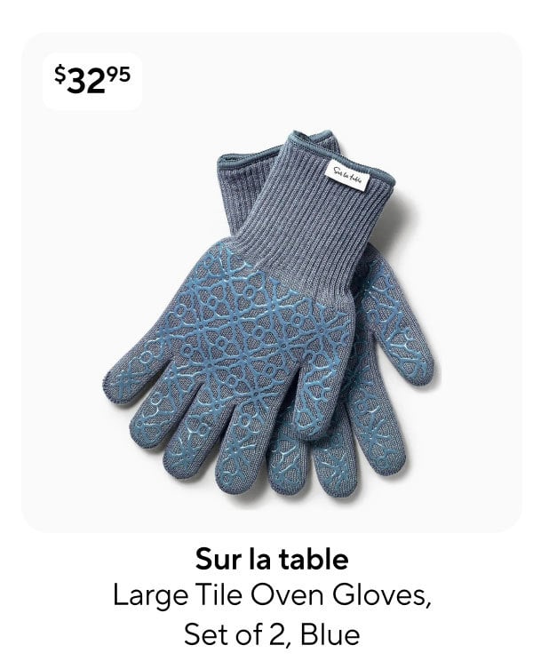  Sur la table Large Tile Oven Gloves, Set of 2, Blue
