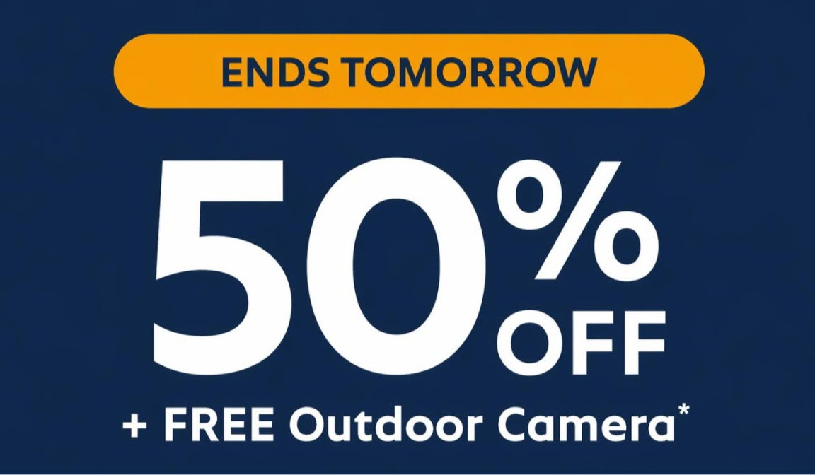 Ends tomorrow: 50% off + free Outdoor Camera