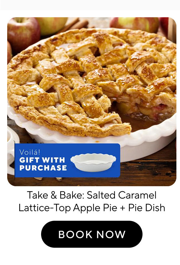 Take & Bake: Salted Caramel Lattice-Top Apple Pie + Pie Dish
