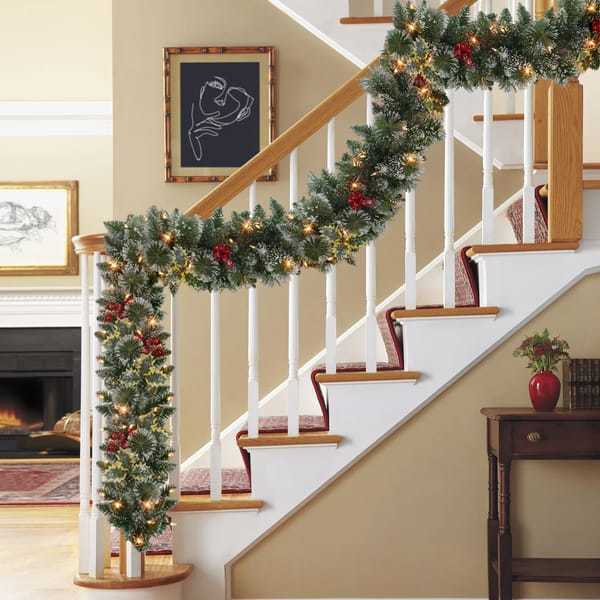 $80 9' Pre-Lit Christmas Garland for $37