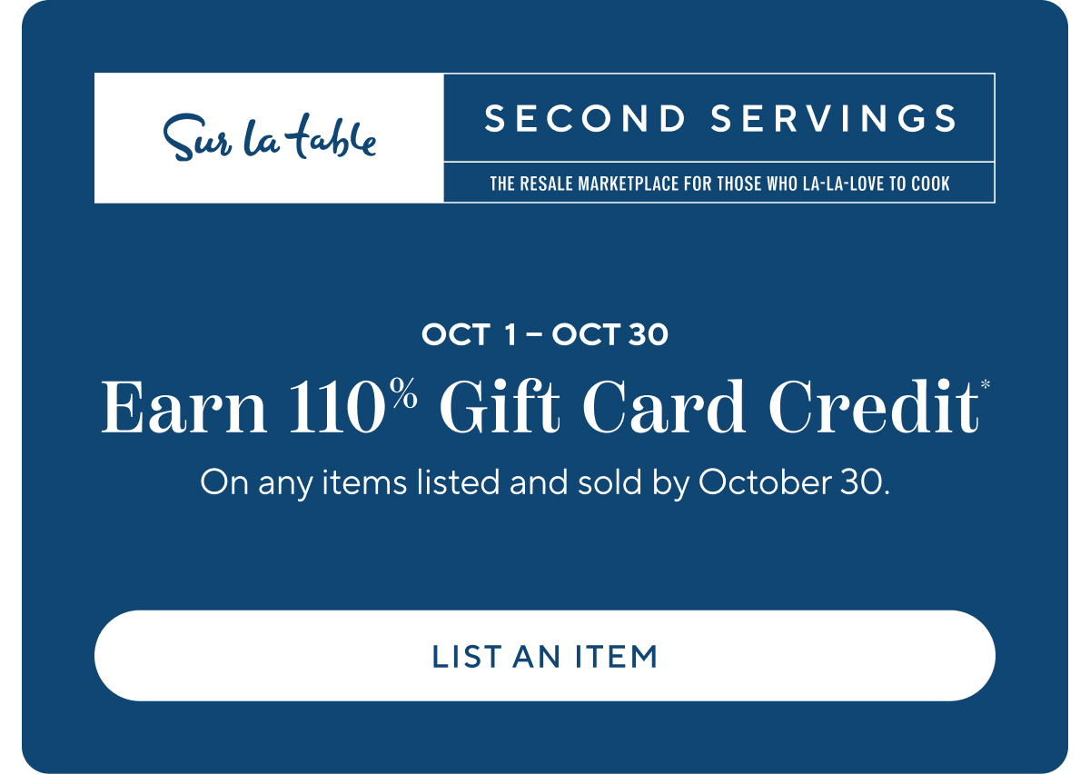 Second Servings: List an Item.