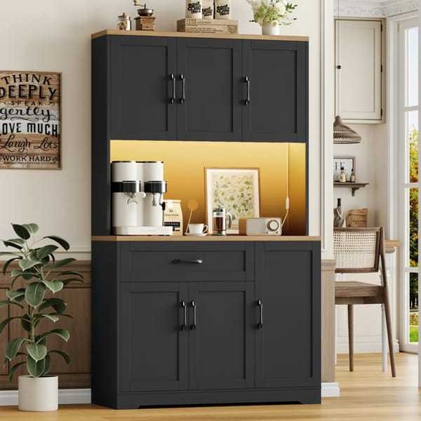 Coffee Bar Pantry with LED & Power $160