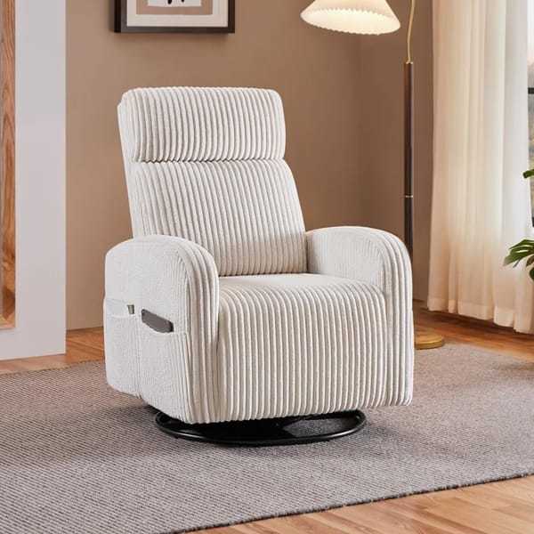 Corduroy Swivel Glider Chair $140 Shipped