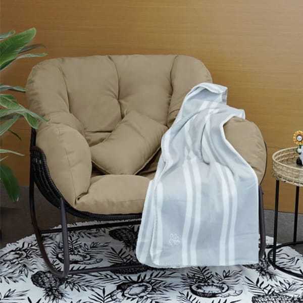 Iron Outdoor Rocker with Cushion $128