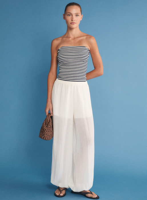 Semi Sheer Crinkle Pant