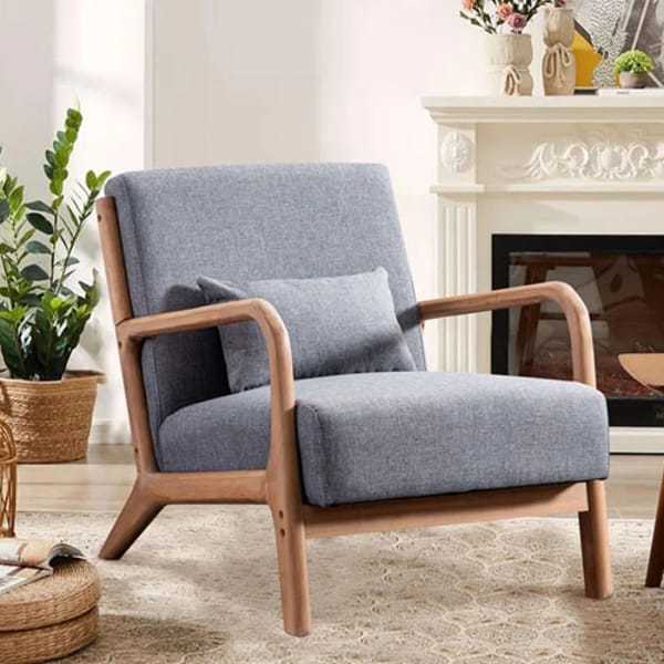Wood Accent Chair w/ Pillow $100