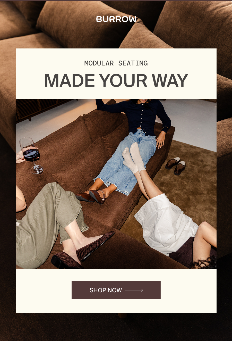 Modular seating, made your way. Shop Now