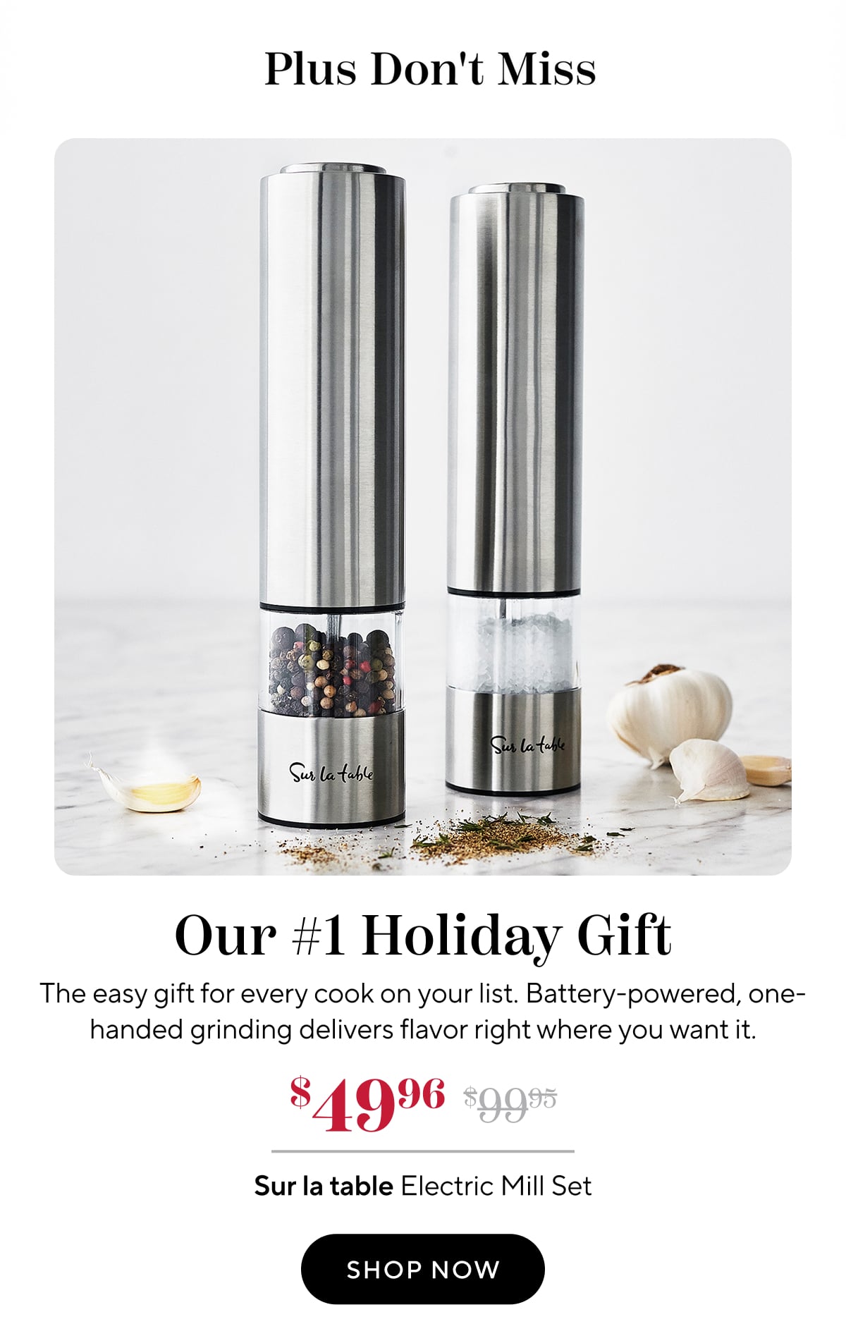 Sur La Table Electric Mill Set